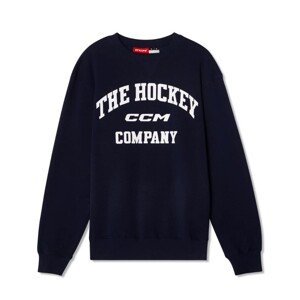CCM Mikina CCM Athleisure Fleece Crewneck SR, tmavo modrá, Senior, L