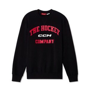 CCM Mikina CCM Athleisure Fleece Crewneck YTH, čierna, Dětská, XS